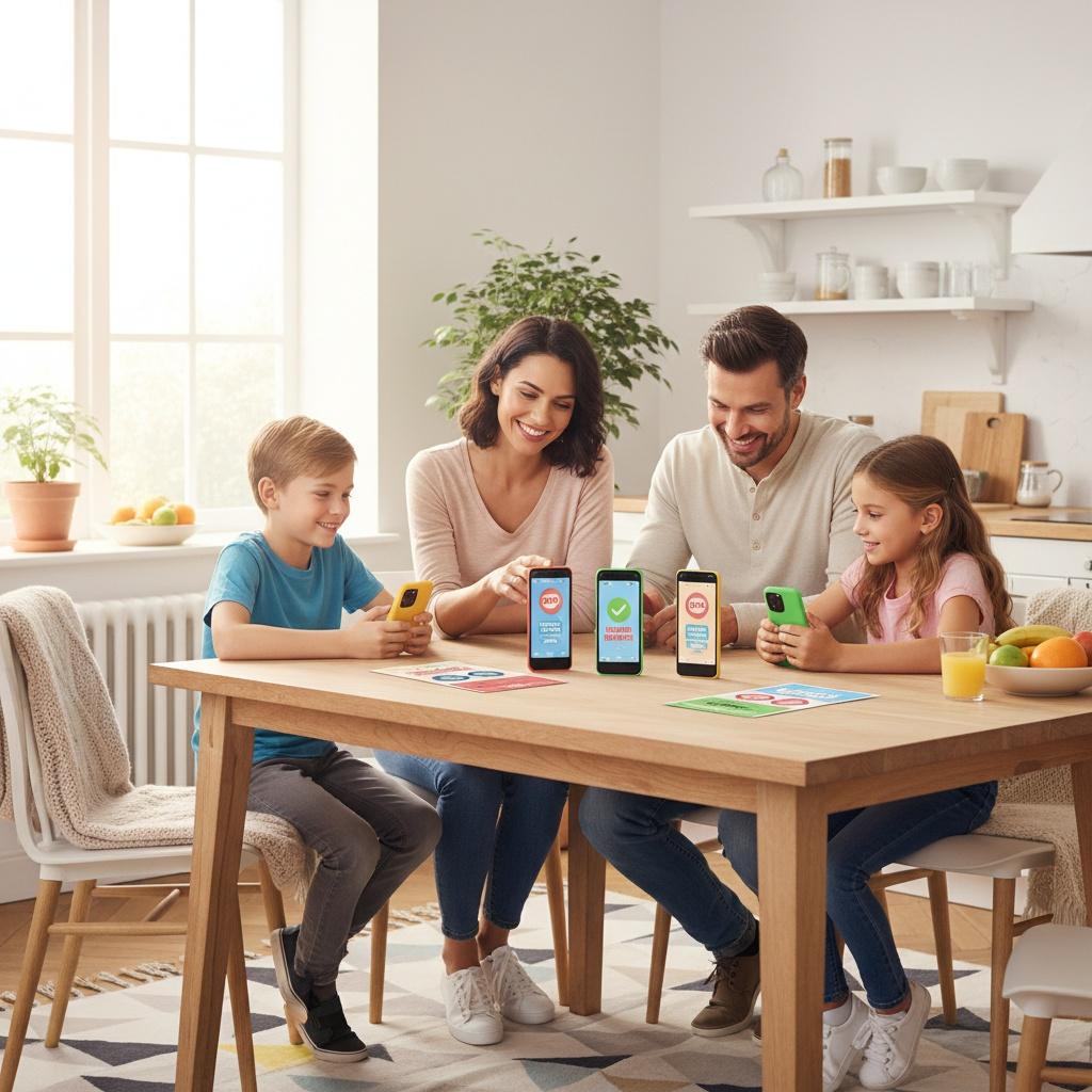Familie sammen om sikre telefoner